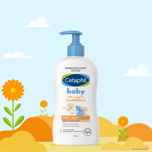 Cetaphil Baby Daily Lotion With Organic Calendula For Baby's Delicate Skin (400ml)