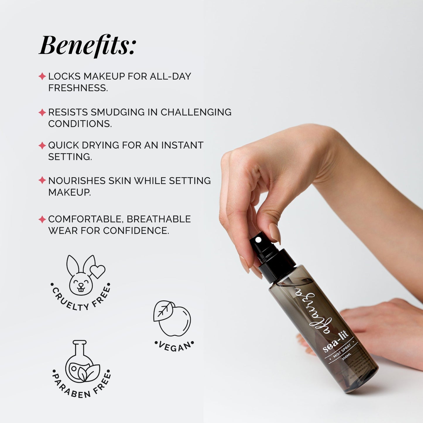 Aflairza Sea-lit Makeup Fixing Spray – All-Day Makeup Lock with a Lightweight Hydrating Finish (100ml)