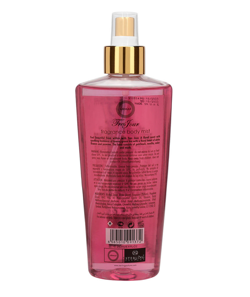 Armaf Tres Jour Body Mist for Women - 250ml | Fresh, Floral & Long-Lasting