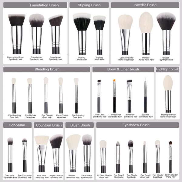 BEILI Professional Makeup Brushes Set 30 Pcs
