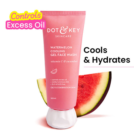 Dot & Key Watermelon Cooling Gel Face Wash – Hydrate & Refresh Your Skin (100ml)