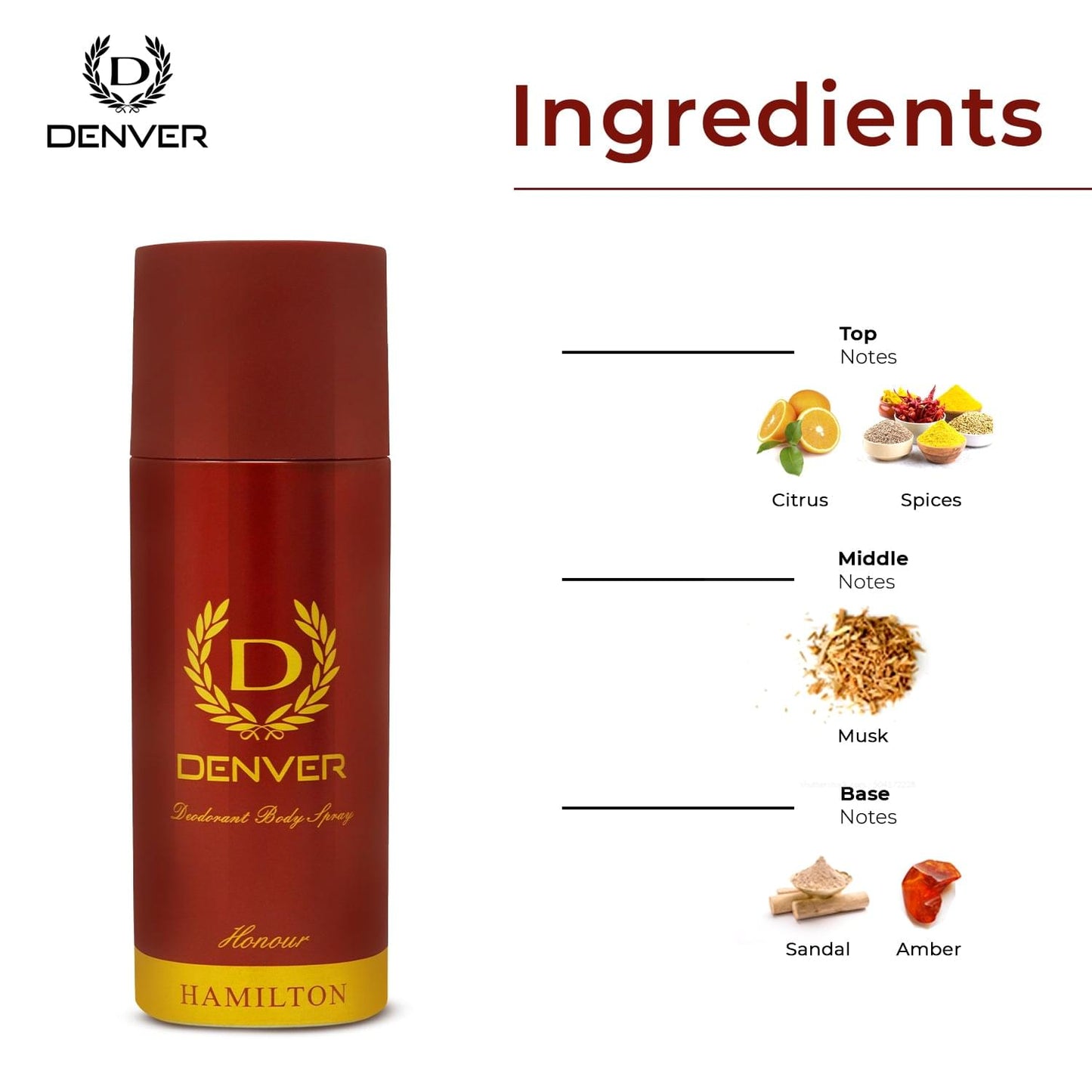 Hamilton Honour Deodorant Body Spray for Men (165ml)