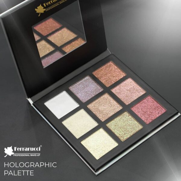 Ferrarucci Holographic Palette – Shimmering Highlighter & Eyeshadow Kit 002
