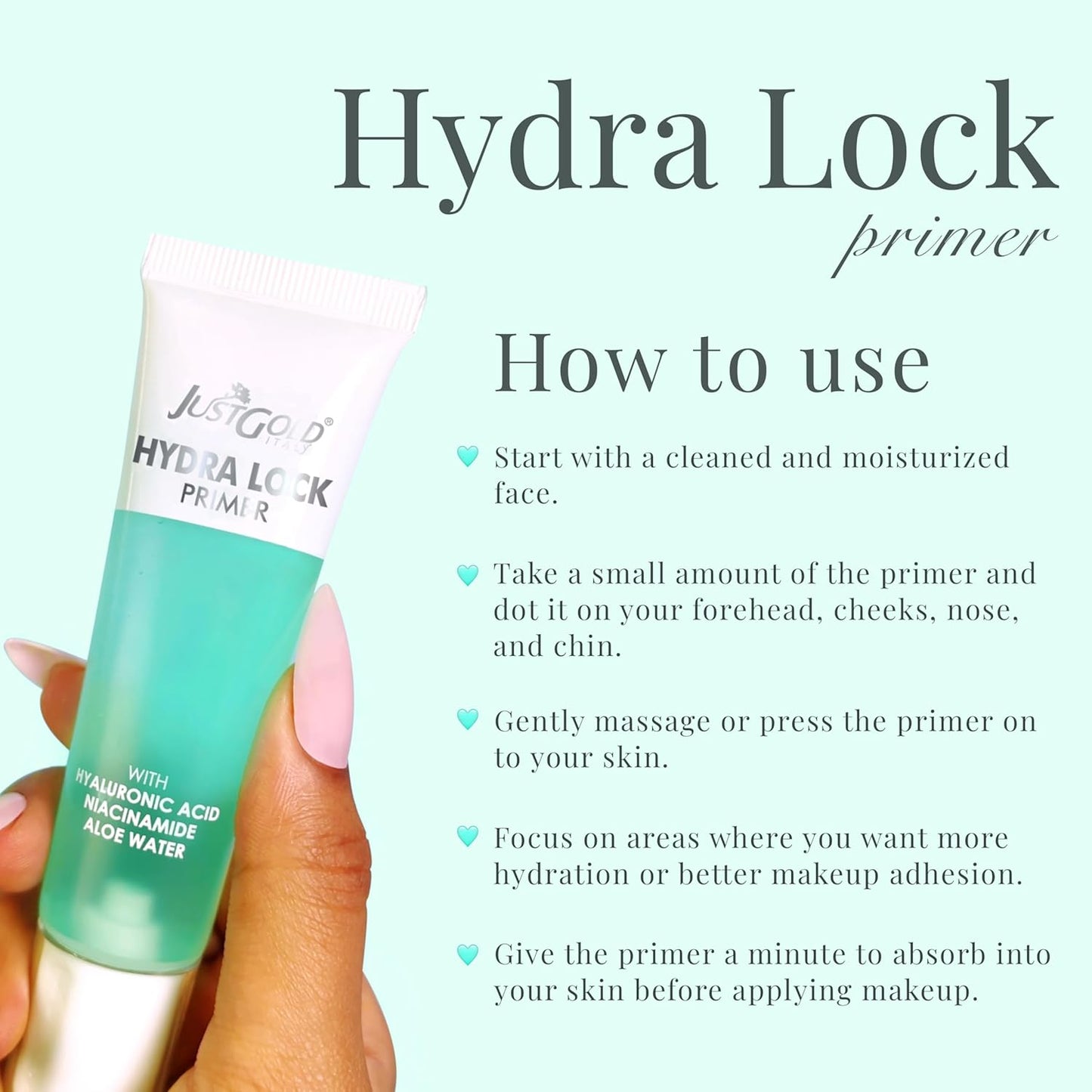 Justgold Hydra Lock Primer – 30ml | Long-Lasting Hydrating Makeup Base