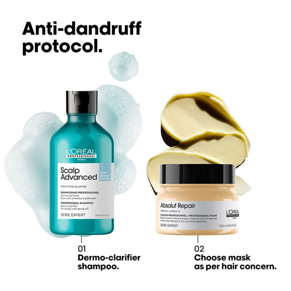 L'Oreal Professionnel Scalp Advanced Anti-Dandruff Dermo-Clarifier Shampoo Removes Dandruff (300ml)