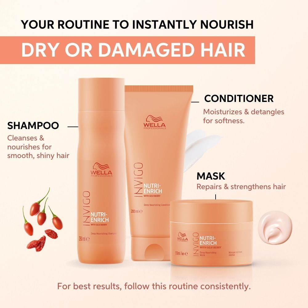 Wella Professionals Invigo Nutri-Enrich Conditioner For Dry, Frizzy & Damaged Hair With Goji Berry (200ml)