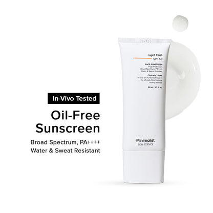 Minimalist Liquid Fluid SPF 50 Face Sunscreen – Lightweight & Non-Greasy (50ml)