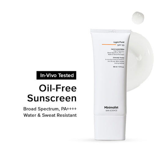 Minimalist Liquid Fluid SPF 50 Face Sunscreen – Lightweight & Non-Greasy (50ml)