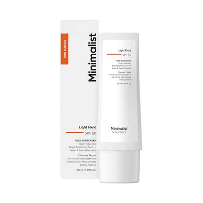Minimalist Light Fluid SPF 50 Sunscreen – Lightweight Broad Spectrum Protection (50ml)