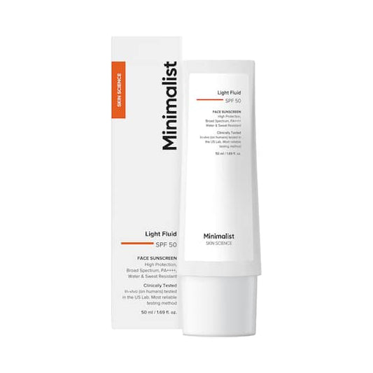 Minimalist Light Fluid SPF 50 Sunscreen – Lightweight Broad Spectrum Protection (50ml)