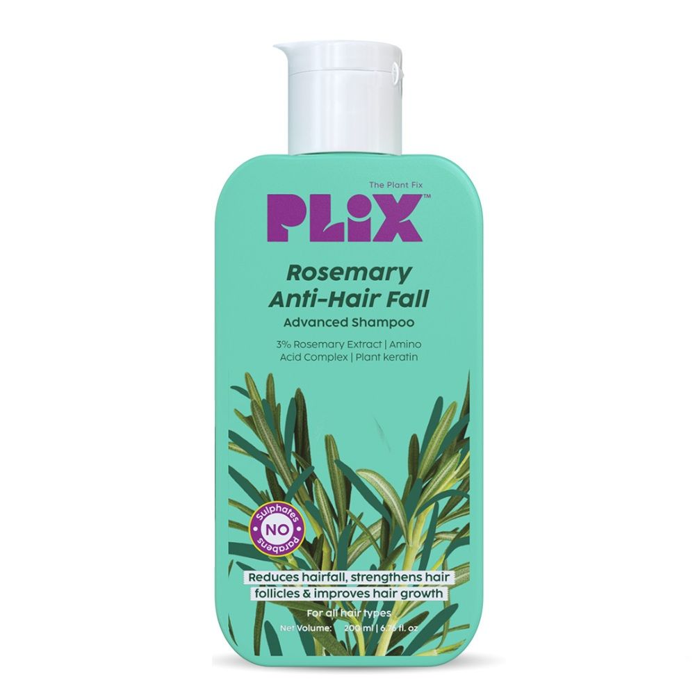 Plix Rosemary Anti-Hairfall Advanced Shampoo for Gentle Cleansing | Stronger, Fuller Hair (200ml)