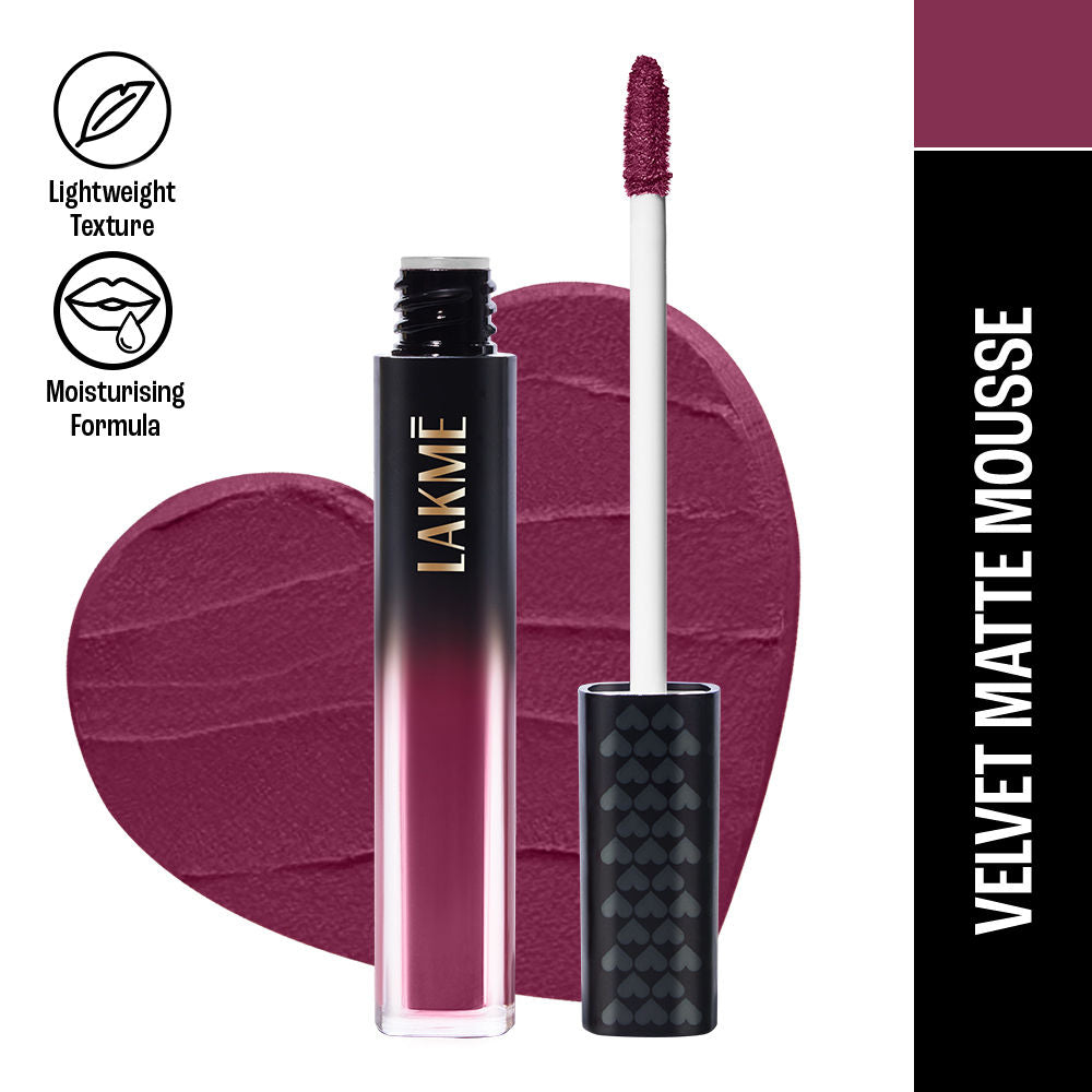 Lakme Xtraordin-Airy Velvet Matte Lip Mousse - 103 Dark Cherry 4.6g