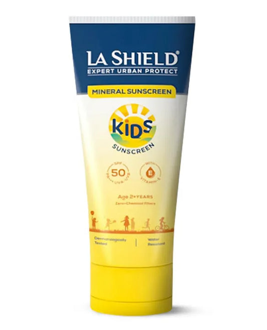 LA Shield Kids Mineral Sunscreen SPF50 PA+++, Age 2+ Years, No Chemical Filter (50g)