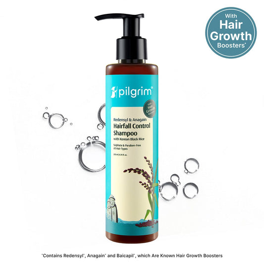 Pilgrim Redensyl & Anagain Hairfall Control Shampoo with Korean Black Rice – 200ml