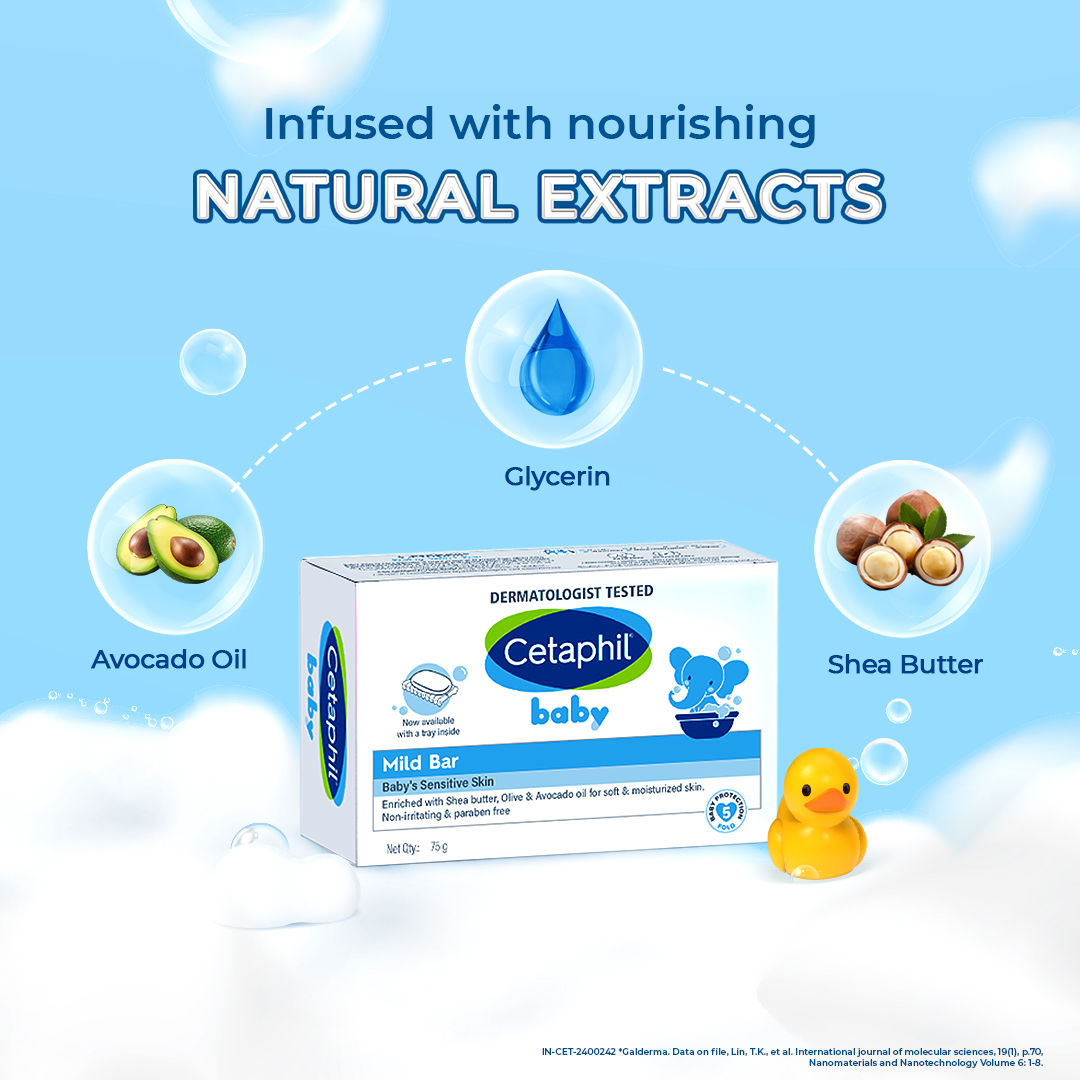 Cetaphil Baby Mild Bar – Gentle Cleansing for Baby’s Skin (100g)
