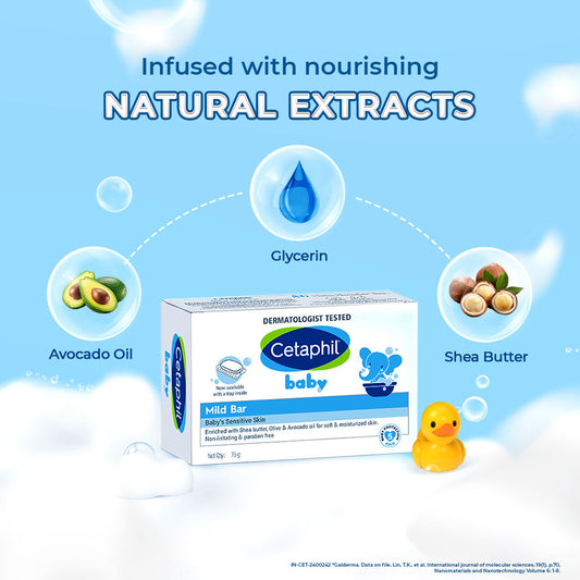 Cetaphil Baby Mild Bar – Gentle Cleansing for Baby’s Skin (100g)