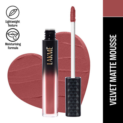 Lakme Xtraordin-Airy Velvet Matte Lip Mousse - 303 Nude Naturalle 4.6g