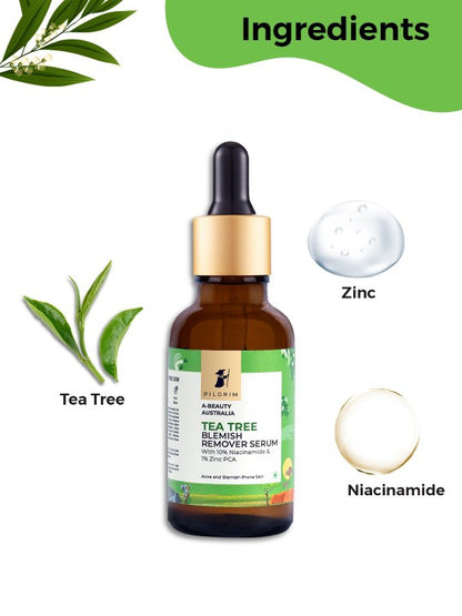 Pilgrim Tea Tree Blemish Remover Serum with 10% Niacinamide – Anti-Acne & Spot Corrector (30ml)