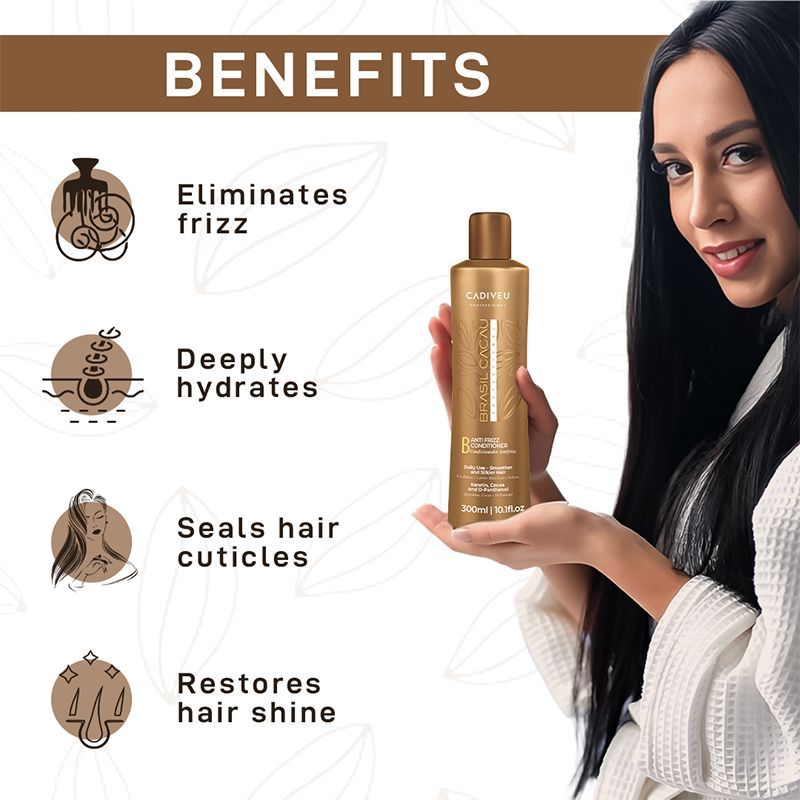 Cadiveu Brasil Cacau Anti Frizz Conditioner – Smooth & Silky Hair (300ml)