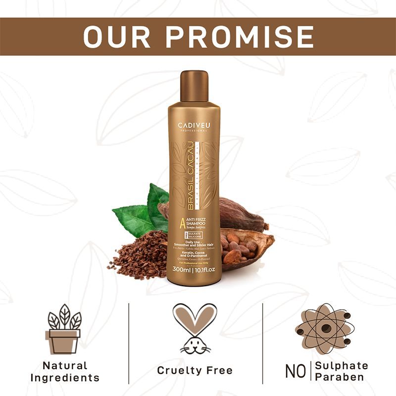 Cadiveu Brasil Cacau Anti Frizz Shampoo – Smooth & Silky Hair (300ml)