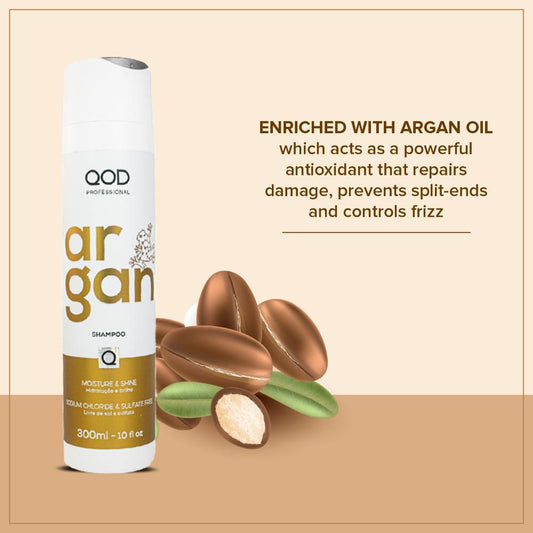 QOD Professional Argan Shampoo – Sulphate-Free Hair Repair 300 ml