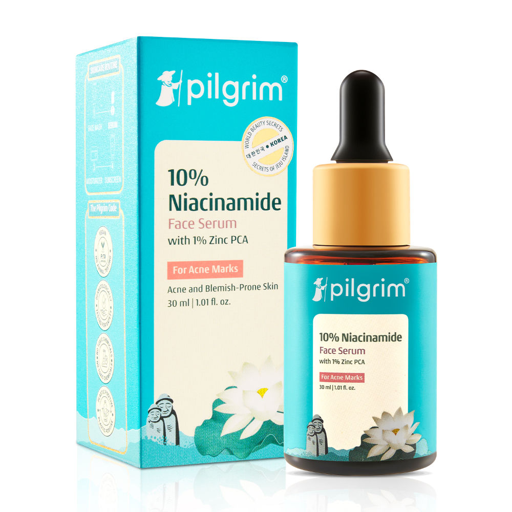 Pilgrim 10% Niacinamide Face Serum with Korean White Lotus – Pore Minimizing & Oil Control (30ml)