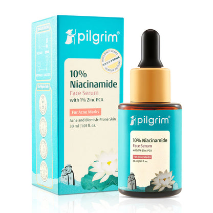 Pilgrim 10% Niacinamide Face Serum with Korean White Lotus – Pore Minimizing & Oil Control (30ml)