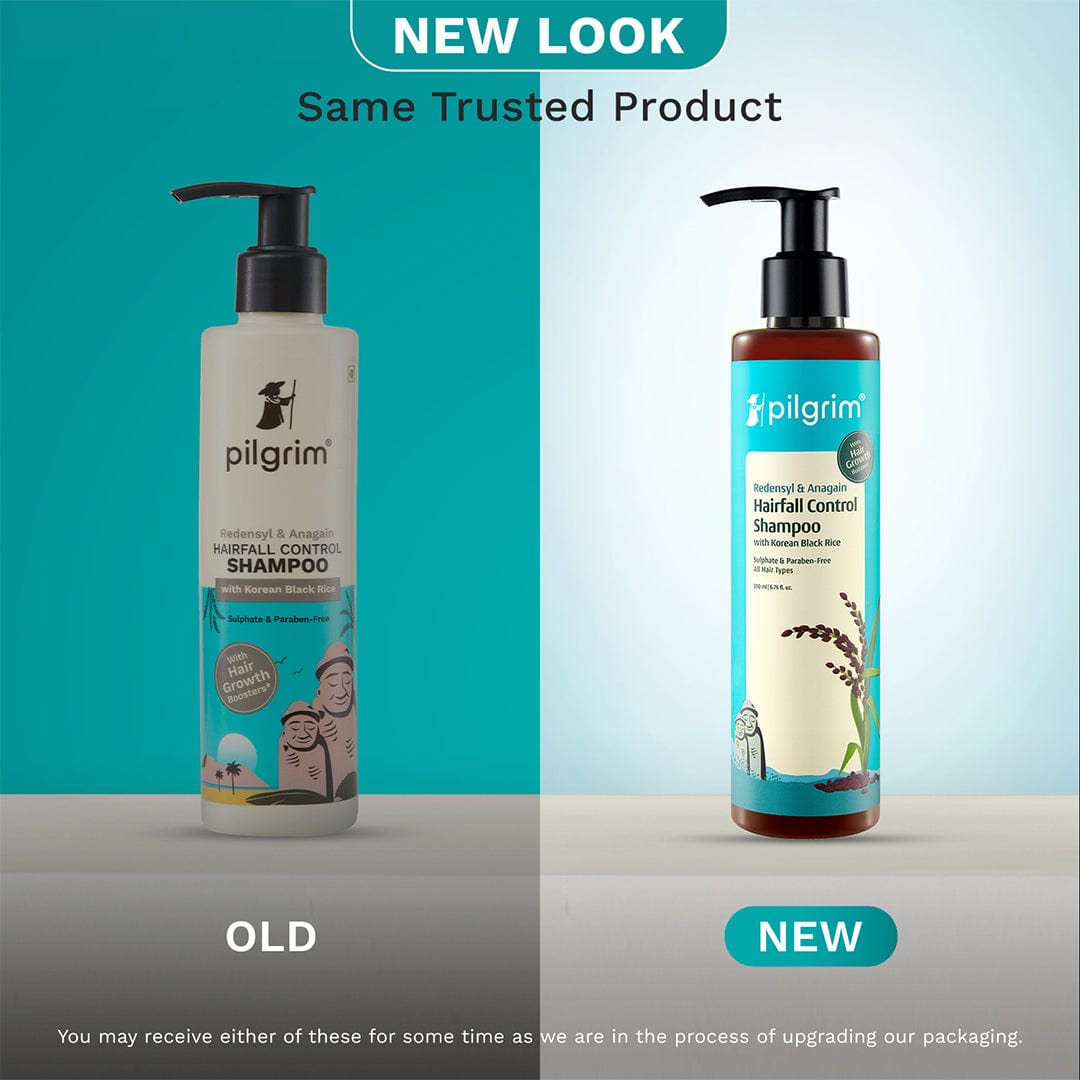Pilgrim Redensyl & Anagain Hairfall Control Shampoo with Korean Black Rice – 200ml