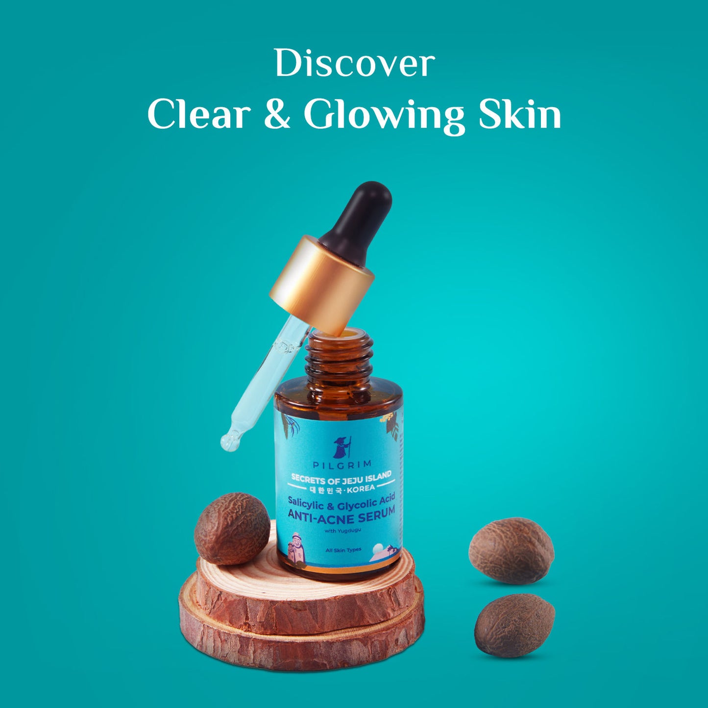 Pilgrim Anti-Acne Serum With Salicylic & Glycolic Acid – Clears Acne & Fades Marks (30ml)