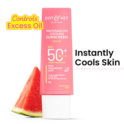Dot & Key Watermelon Waterlight Sunscreen SPF 50 PA+++ No White Cast For Normal To Oily Skin 80g