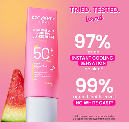 Dot & Key Watermelon Waterlight Sunscreen SPF 50 PA+++ No White Cast For Normal To Oily Skin 80g