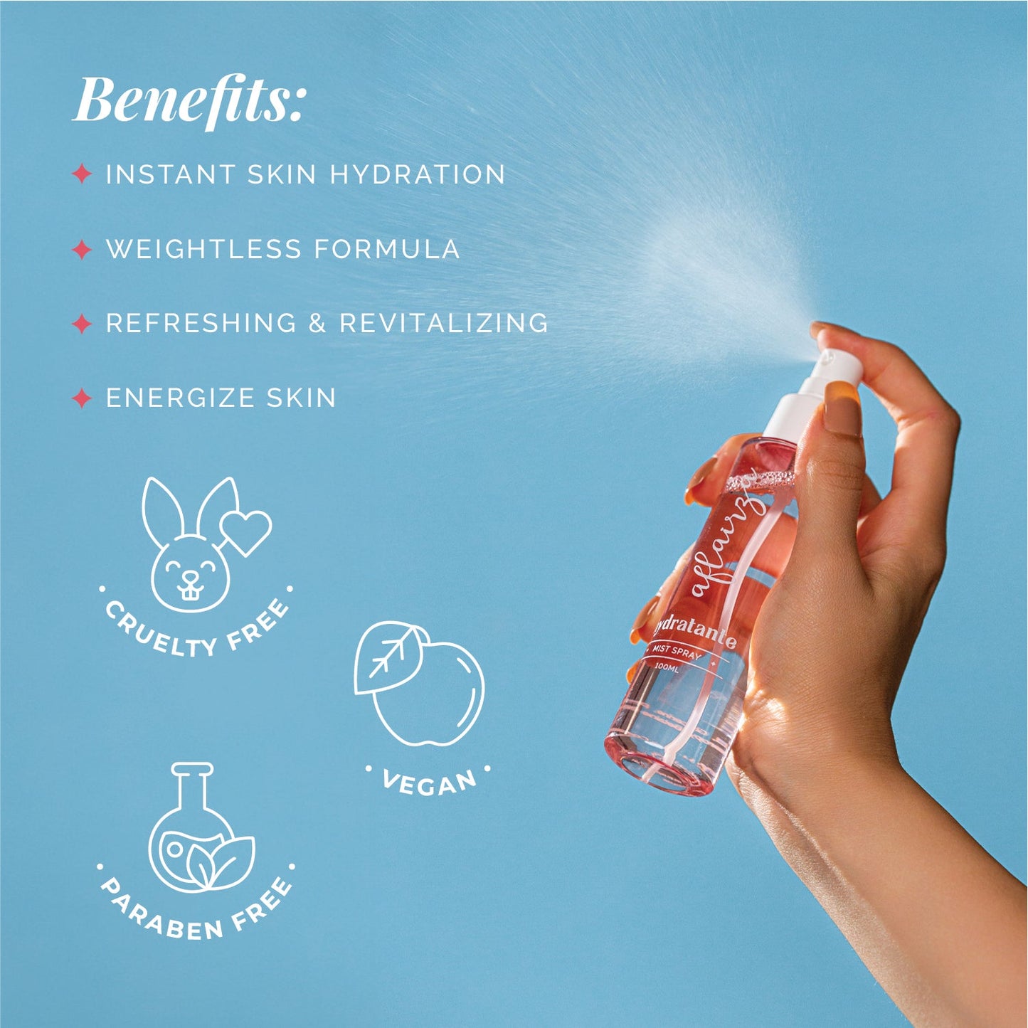 Aflairza Hydratante Hydrating Mist Spray – Instant Hydration & Refreshment for Glowing Skin (100ml)