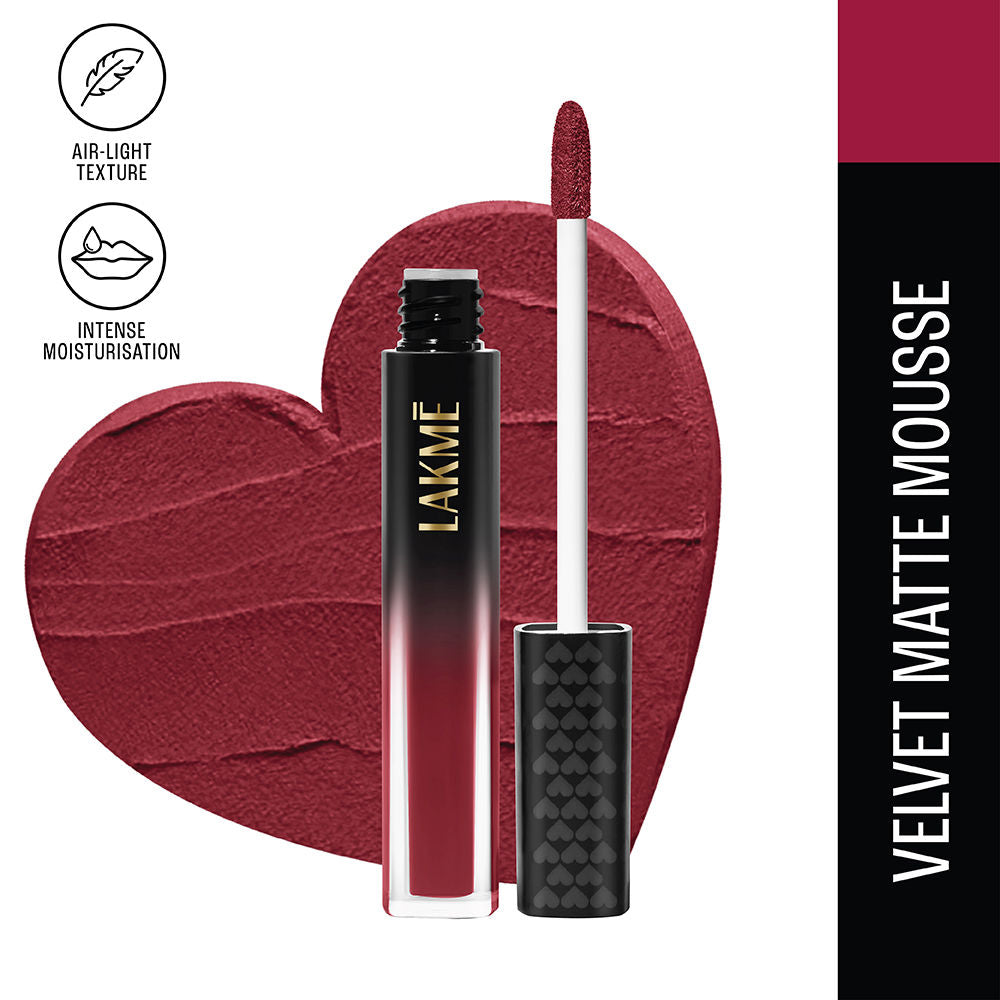 Lakme Xtraordin-Airy Velvet Matte Lip Mousse - Love Me Red 4.6g