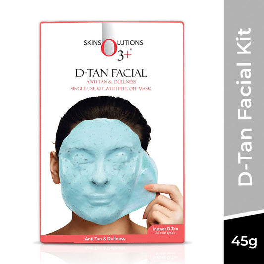 O3+ D-TAN Facial Kit with Peel Off Mask for Tan Removal & Pigmentation | Suitable for All Skin Types (45 g)