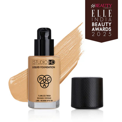 PAC HD Liquid Foundation - Lightweight Dewy Satin Finish, Medium to Buildable Coverage 30ml