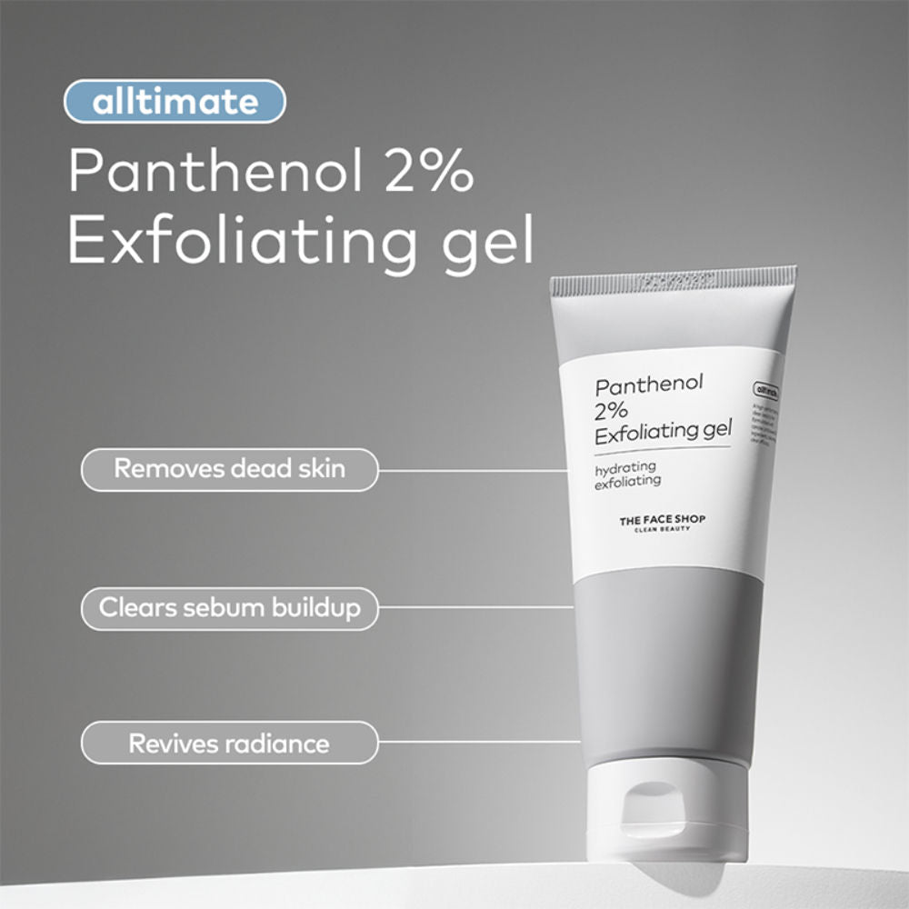 The Face Shop Alltimate Panthenol 2% Exfoliating Gel -Korean Cleansing Scrub with AHA, BHA, LHA, PHA (150ml)