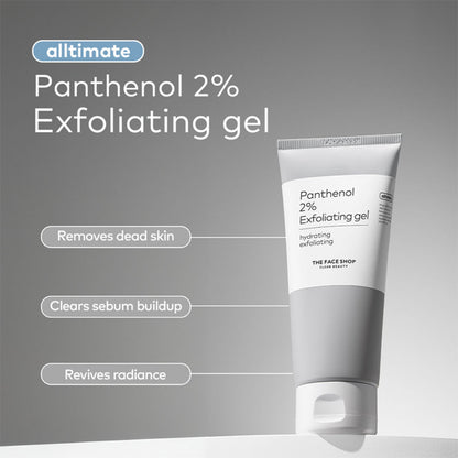 The Face Shop Alltimate Panthenol 2% Exfoliating Gel -Korean Cleansing Scrub with AHA, BHA, LHA, PHA (150ml)