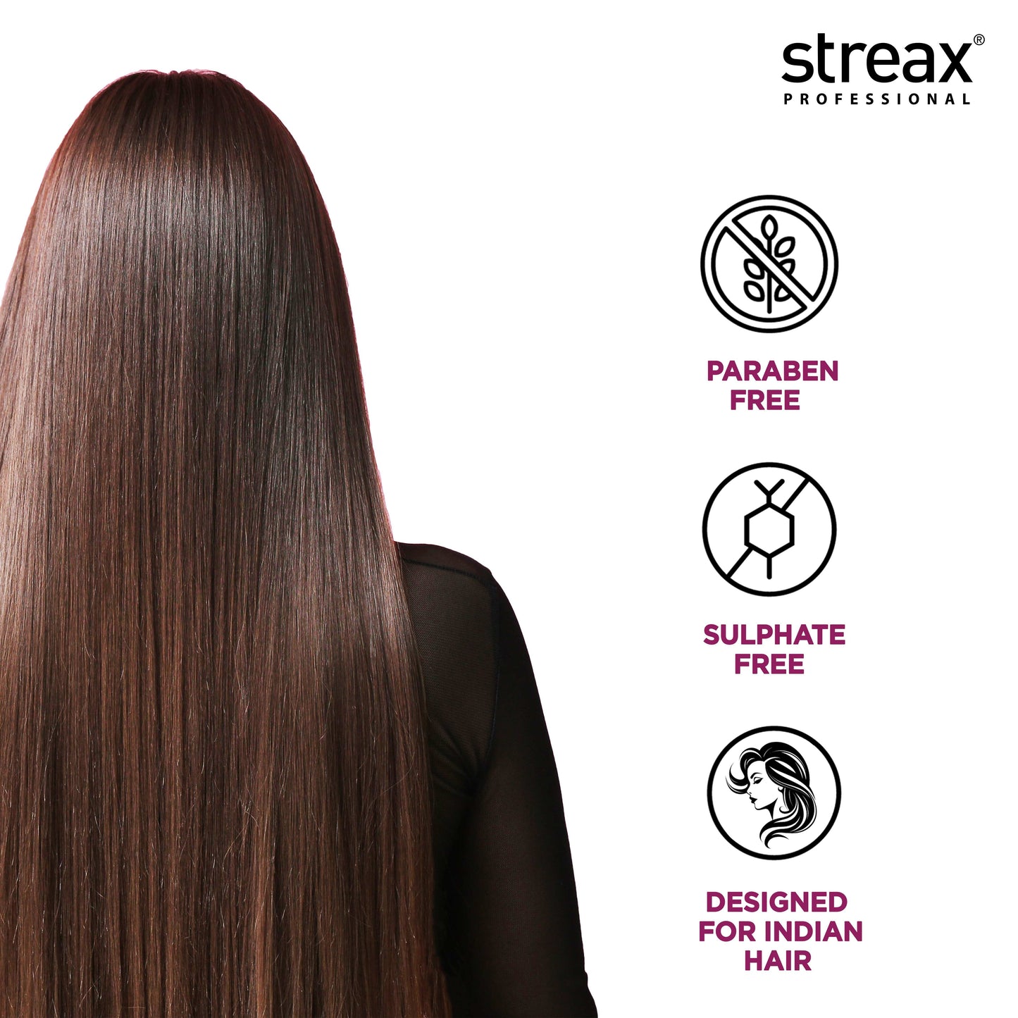 Streax Professional Canvo Line Keratin - Treated & Straightened Hair Shampoo