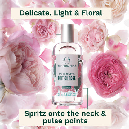 The Body Shop British Rose Eau De Toilette | Vegan, Long Lasting With 91% Natural – 100ml