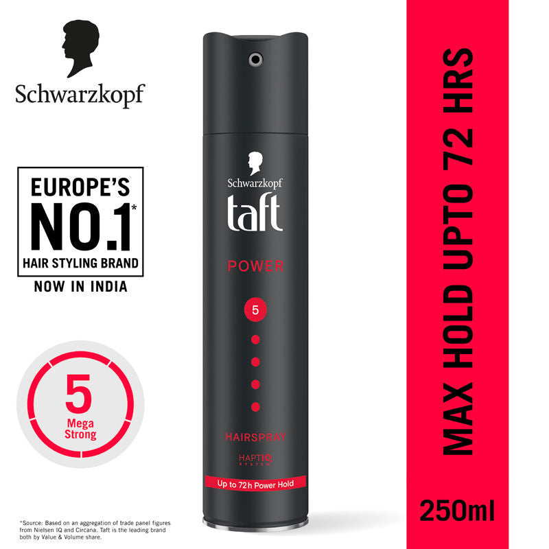 Schwarzkopf TAFT Power Hair Spray Hold 5, Upto 72 Hrs 250 ml