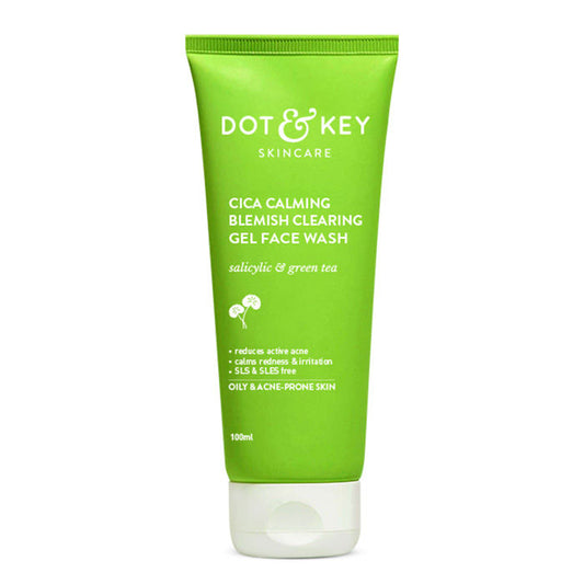 Dot & Key Cica Calming Blemish Clearing Face Wash – Gentle Cleanser for Acne-Prone Skin (175ml)