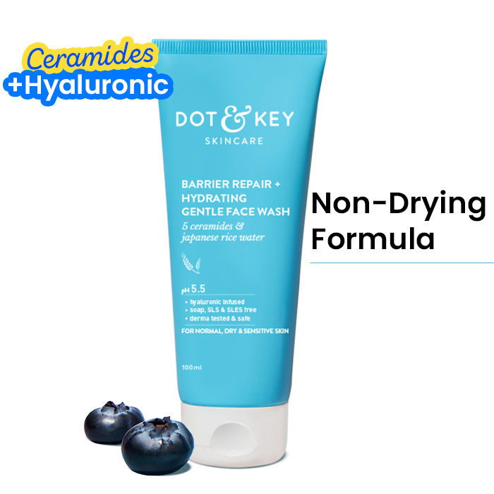 Dot & Key Barrier Repair Hydrating Face Wash – Gentle Cleanser for Dry & Sensitive Skin (100ml)
