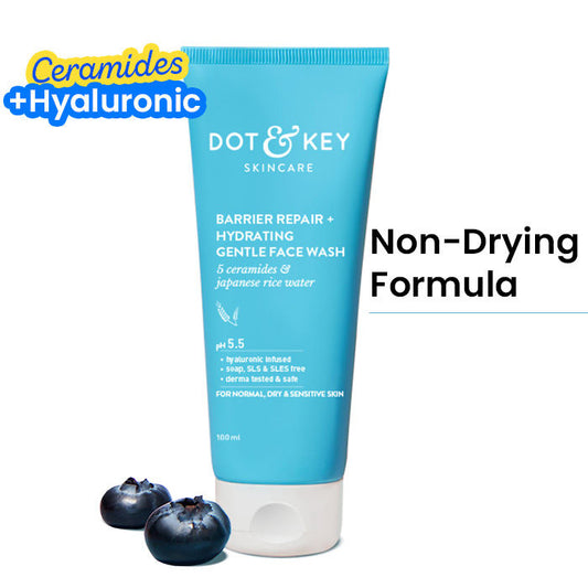 Dot & Key Barrier Repair Hydrating Face Wash – Gentle Cleanser for Dry & Sensitive Skin (100ml)