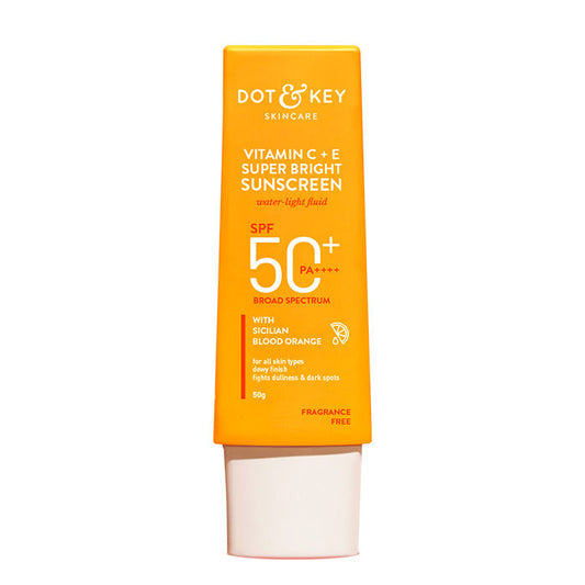 Dot & Key Vitamin C + E Super Bright Sunscreen SPF 50 PA+++ For Glowing Skin, 100% No White Cast (80g)