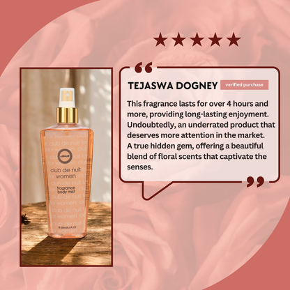 Armaf Club De Nuit Body Mist for Women - 250ml | Luxurious, Floral & Long-Lasting Scent