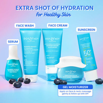 Dot & Key 72HR Hydrating Gel Face Moisturizer With Hyaluronic & Probiotics For Normal To Oily Skin (60ml)