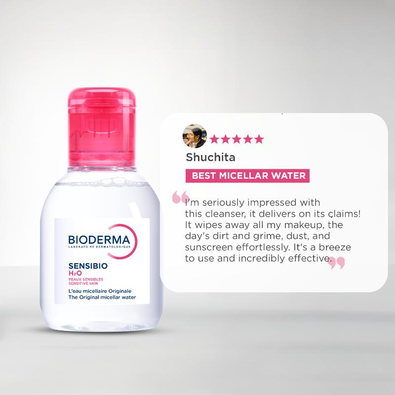 Bioderma Dermatological Micellar Water Sensibio H2O - Gently Removes Makeup Prevents Clogged Pores (100ml)