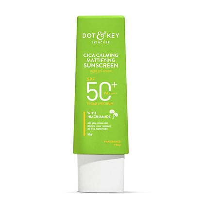 Dot & Key Cica Calming Mattifying Sunscreen Niacinamide SPF 50+ PA++++ For Oily Acne Prone & Sensitive Skin Light Gel Cream  (50g)