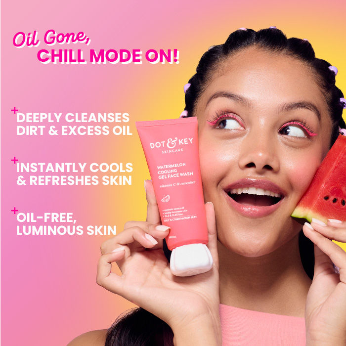 Dot & Key Watermelon Cooling Gel Face Wash – Hydrate & Refresh Your Skin (100ml)