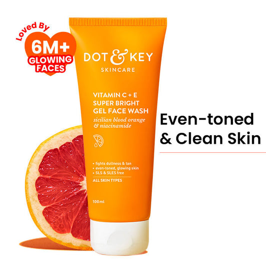 Dot & Key Vitamin C + E Super Bright Gel Face Wash – For Radiant, Glowing Skin (100ml)